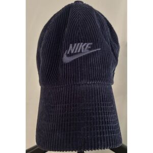 Nike Corduroy S1ZE Heritage86 Y2K Strapback Adjustable Hat Cap Navy Blue Preppy